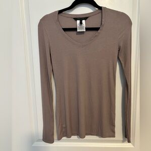 BCBG Ribbed Long Sleeve Tee